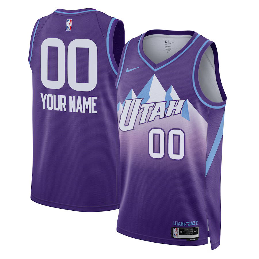 Men Utah Jazz Nike Purple City Edition 2024-25 Custom Swingman NBA Jersey